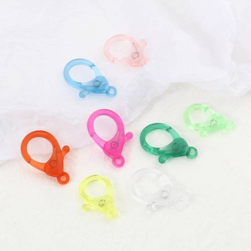 30pcs Rainbow Plastic Lobster Clasp Transparent Mix Color Clasp Hooks For Necklace Bracelet Chain DIY Fashion Jewelry Findings
