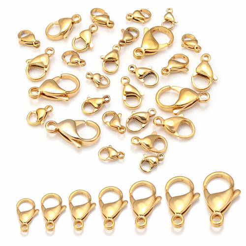 30pcs/Lot Gold Plated Stainless Steel Lobster Clasp Claw Clasps For Bracelet Necklace Chain DIY Jewelry Making Findings Supplies