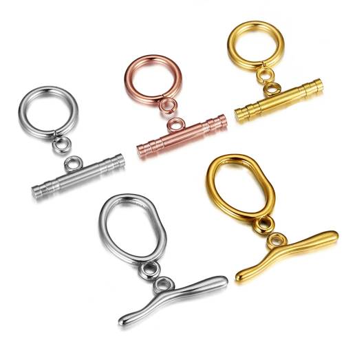4sets Stainless Steel OT Clasps Buckle Irregular Curved Toggle Clasp Connectors for Bracelet Necklace Crafts Jewelry Making DIY