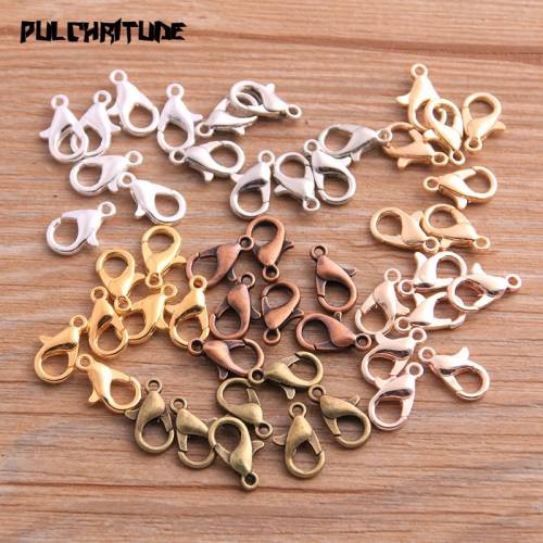 50pcs 8*12mm 9 Color Lobster Clasp Hooks For DIY Necklace Bracelet Chain Fashion Jewelry Making Findings