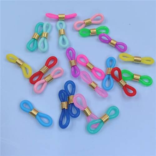 50pcs Colourful Ear Hook Eyeglasses Spectacles Sunglasses Chain Glasses Retainer Ends Rope Cord Holder Strap End Loop Connector