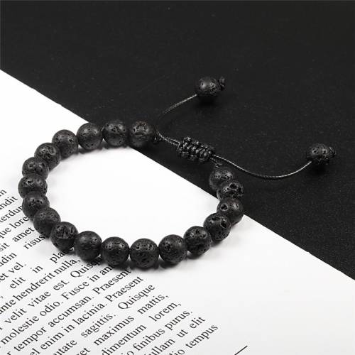 Adjustable Couples Bracelets 8mm Beads Black White Braiding Macrame Lovers Bracelet For Women Men Distance Jewelry Pulseras