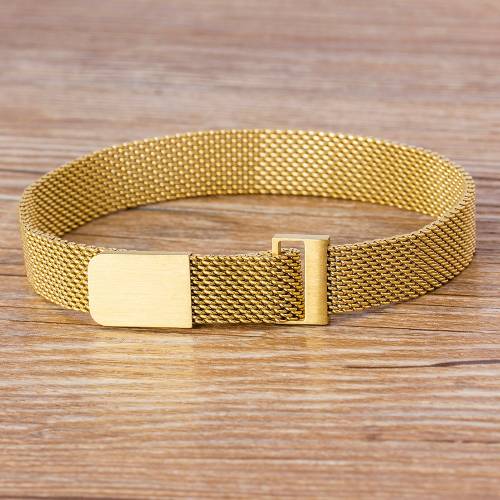 Classic Universal Punk Men Women Adjustable Bracelet Stainless Steel Magnetic Clasp Fashion Watch Belt Bangles Jewelry Gift