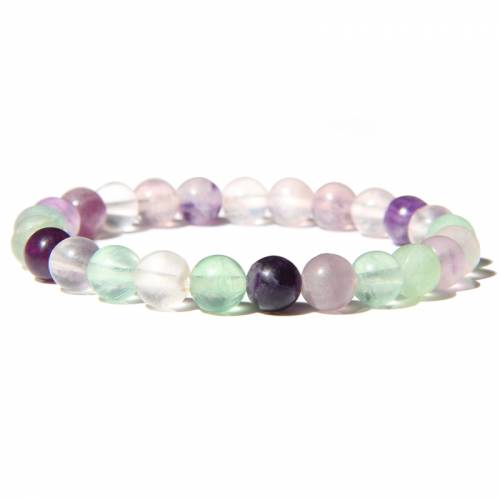 Minimalist Natural Stone Beads Buddha Bracelet Fashion Women Elastic Rope Purple Fluorite Beaded Bracelet Jewelry Female Gifts