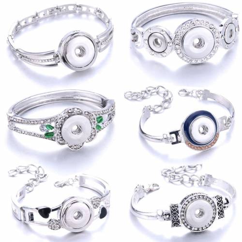 New Fashion Adjustable Chain Bracelets Metal Snap Bracelet Fit 18MM 12MM Snap Buttons DIY Snap Jewelry For Women