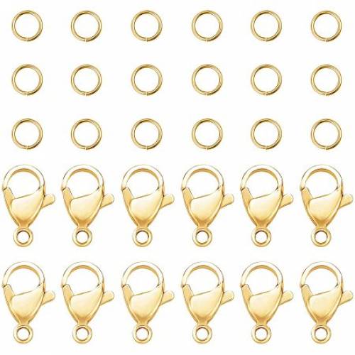 PandaHall Elite 120 pcs 6mm 20 Gauge 304 Stainless Steel Jump Rings with 60pcs Lobster Claw Clasps for Earring Bracelet Necklace Pendants Jewelry DIY...
