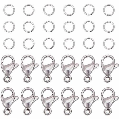 PandaHall Elite 300 pcs 5mm 20 Gauge 304 Stainless Steel Jump Rings with 100pcs Lobster Claw Clasps for Earring Bracelet Necklace Pendants Jewelry...