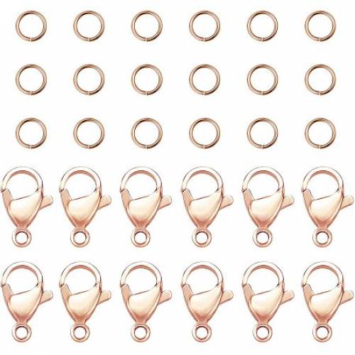 PandaHall Elite 60 pcs 5mm 304 Stainless Steel Jump Rings with 30 pcs Lobster Claw Clasps for Earring Bracelet Necklace Pendants Jewelry DIY Craft...