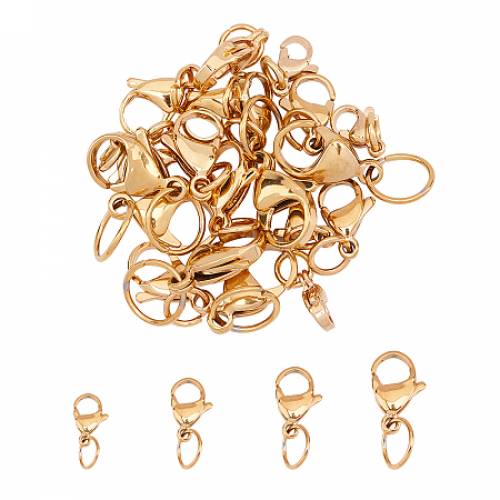 Unicraftale 304 Stainless Steel Lobster Claw Clasps - Golden - 10~17x7~115x35~55mm - Hole: 4~75mm; 24pcs/box
