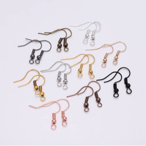 10 Pcs Gold Antique Bronze Ear Hooks Earrings Buckle Accessories Ear Hooks With Beads With Springs For Jewelry Making Suppli