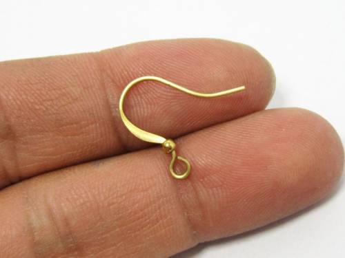 100pcs Brass earrings hooks 175mm Raw brass Earrings wires with brass ball R248
