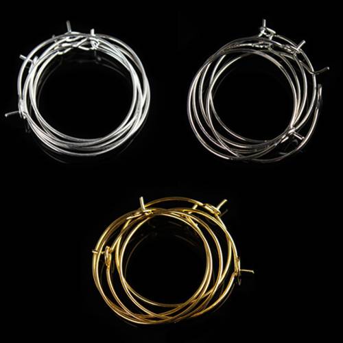 100pcs/lot 20mm classic fashion ladies small round loop hoop circle earrings iron ear wire hooks diy jewelry material F2399
