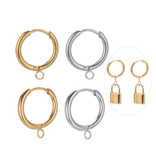 10pcs Stainless Steel Gold Plated Huggie Earrings Hooks with Loop Ear Post Jump Ring Accessories for DIY Jewelry Making Findings