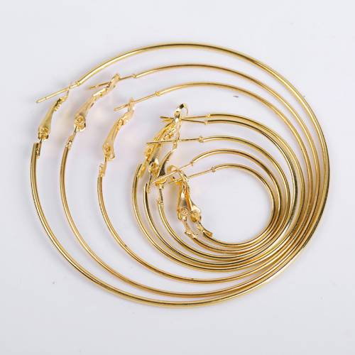 10Pcs/Lot 20-70mm Fashion Women Pin Buckle Hoop Earrings For DIY Circle Earring Hooks Jewelry Findings Supplies