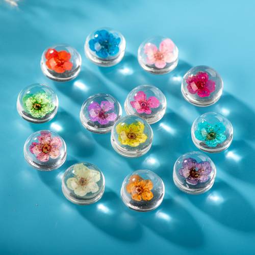 15mm-16mm# No-Hook Glass Ball And Flowers For DIY Earrings Bracelet Choker Necklace Jewelry Making Beads #IZ213