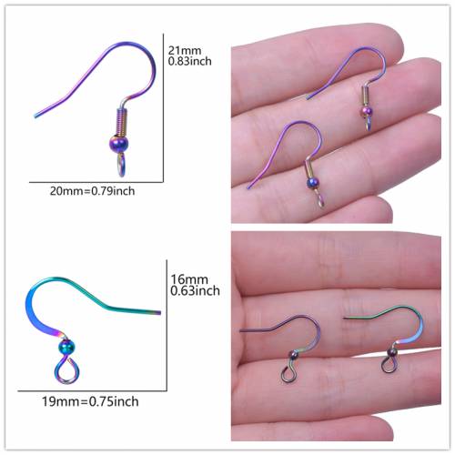 19x16mm 21x20mm Earrings Hook For Earring Making Ear Rings 10pcs Accessories Jewelry Findings Wholesale DIY Rainbow Materials