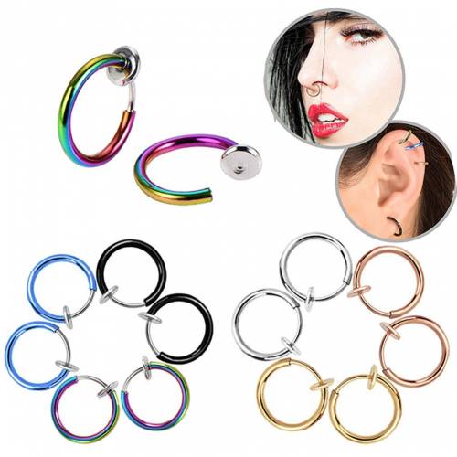1Pc Nose Clip Earrings Hook Without Piercing Fashion Jewelry For Women Men NO Hole Clip Earrings Punk Hip-Hop Popular Brincos