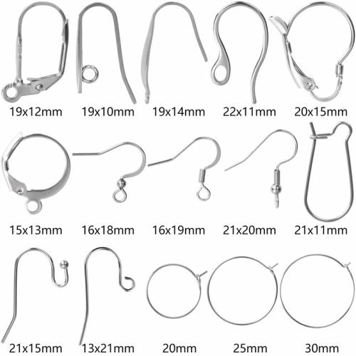 20pcs /lot Multistyle Stainless Steel Earring Hooks For Jewelry Making Earring Ear Piercing Hoop DIY French Earrings Accessories