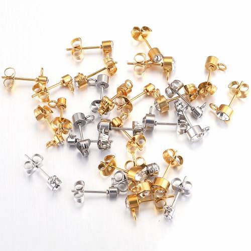 20pcs Lot Stainless Steel Gold Ball Stud Earrings Post Hooks Fit DIY Earring Connectors Jewelry Making Supplies Wholesale Items
