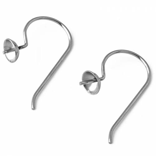 20PCS Stainless Steel Earring Hook Base DIY Earring Accessories For Jewelry Making Handmade Earrings For Women 25*15mm