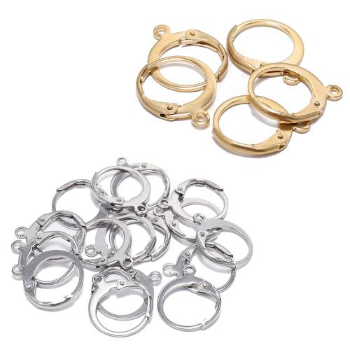 20pcs/lot 14*12mm Gold Stainless Steel French Lever Earring Hooks Wire Settings Base Hoops Earrings For DIY Jewelry Making