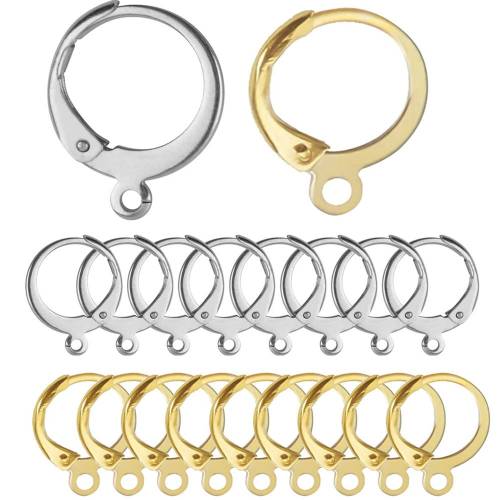 20pcs/lot 15mm Kpop Earrings Hooks Stainless Steel French Earwire Round Earring Clasp for Jewelry Making Diy Earring Accessories