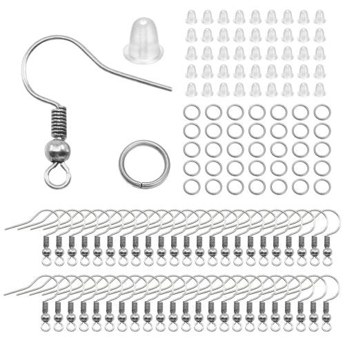 300/600Pcs/Lot Multicolor Earrings Set Tools Earring Hooks Open Jump Rings Ear Plug Connects for DIY Jewelry Making Accessories