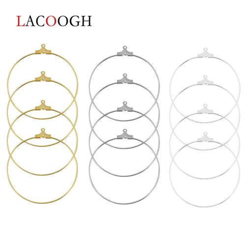 30pcs/lot 25-40mm Big Round Hoop Earrings Circle Classic Fashion Iron Ear Wires Hooks For DIY Jewelry Making Findings Material
