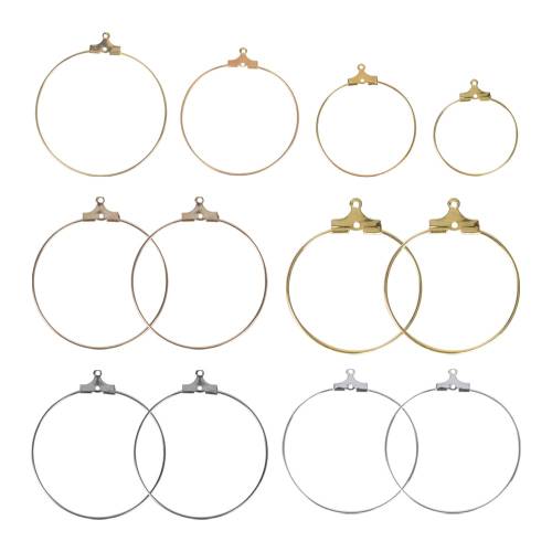 30Pcs/Lot Hanging Earrings Big Hollow Circle Earwire Hoops With Hanger Buckle Clasp Earring Wires Hooks For DIY Jewelry Making