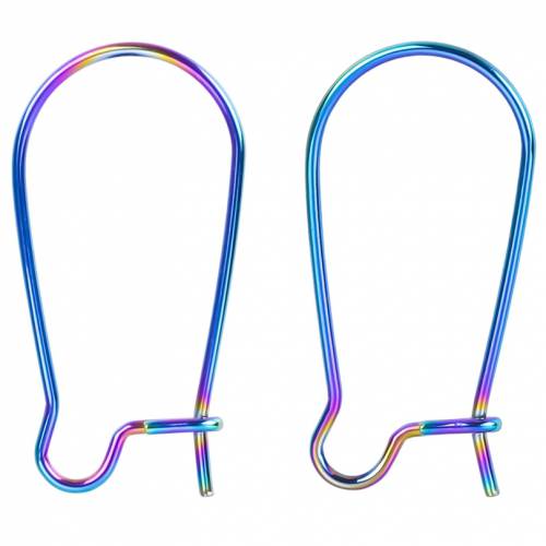 50pcs Rainbow Earring Hooks For DIY Earrings Stainless Steel Jewelry Findings Clasps Hook Making Handmade Accessories Supplies
