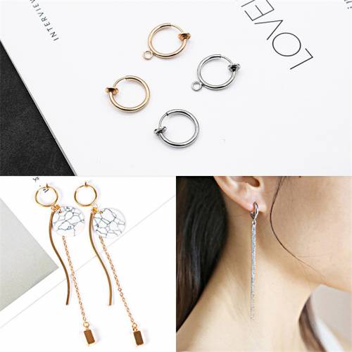 5pcs 13mm Spring Ring Clasp With Open Jump O Ring Earring Hooks Clasps Settings Earrings Clips for DIY Earrings Ear Jewelry