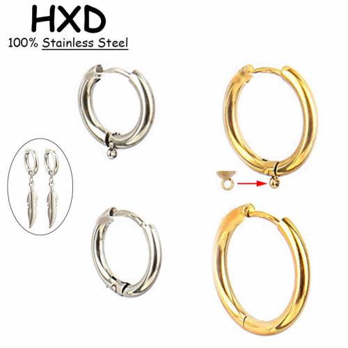 5pcs/lot 15mm 316L Stainless Steel Hoop Earrings Hooks Huggie Earring Connector Earring Making Supplies For Jewelry Components