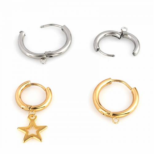5pcs/Lot Earring Making 304 Stainless Steel Hoop Earrings Hook Earrings Base Connectors DIY Jewelry Supplies for jewelry making