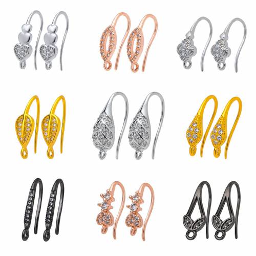 9 Styles Women‘s Handmade Earrings Hook Jewelry Accessories for DIY Earrings Jewelry Making Supplies Luxury CZ Dangle Earrings