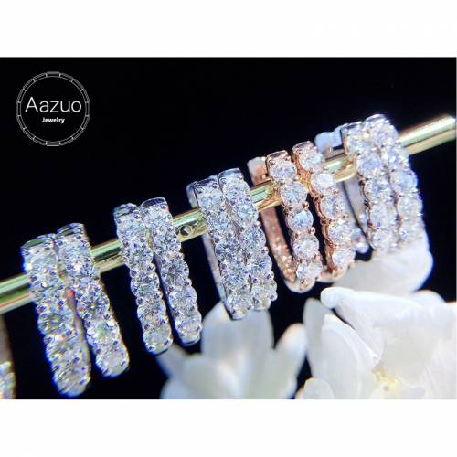 Aazuo Real 18K White Gold Rose Gold Real Diamonds 080ct Classic Fairy Hook Earrings gifted for Women Wedding Party Au750