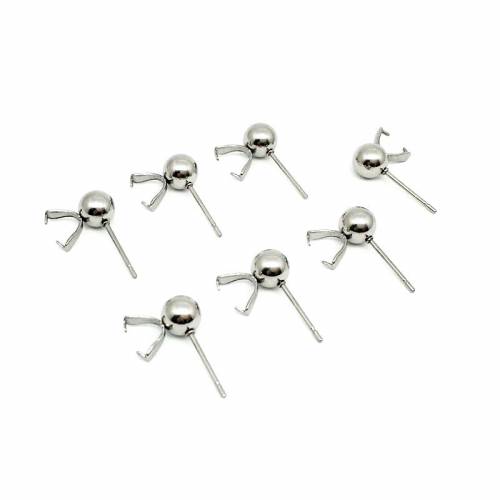 ASON 100pcs/Lot Steel Color Stainless Steel Round Ball Ear Acupuncture With Clasps Hooks Earrings For DIY Jewelry Making Support