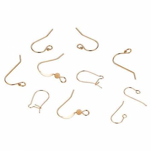 BENECREAT 10 PCS Mixed Style 14K Yellow Gold Filled Earring Hooks Ball End Earring Wires French Hook Charm Dangle Earring Connector for DIY Jewelry...