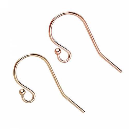 BENECREAT 4 Pairs Mixed Earring Hooks Ball End Earring Wires French Hook Charm Dangle Earring Connector for DIY Jewelry Making14K Yellow Gold and 14K...