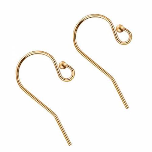 BENECREAT 6 PCS 14K Gold Filled Earring Hooks Ball End Earring Wires Dangle Earring Findings for DIY Jewelry Making - 20x11mm
