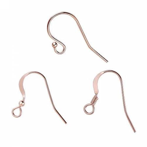 BENECREAT 6 PCS Mixed Style 14K Rose Gold Filled Earring Hooks Ball End Earring Wires French Hook Charm Dangle Earring Connector for DIY Jewelry...