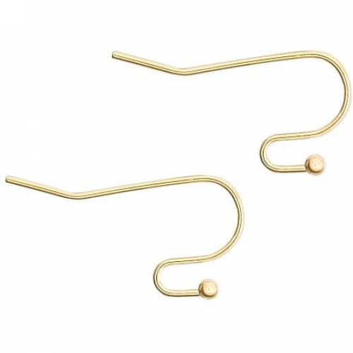 BENECREAT 80PCS 18K Gold Plated French Earring Hooks Dangle Earring Findings with Ball Dot for DIY Earring Making - 21x09mm