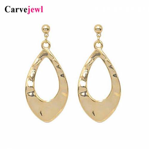 Carvejewl short earrings simple metal hollow out pendant drop dangle earrings romantic Korean plastic hook anti allergy earrings