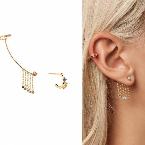 Chain tassel earrings - ear studs - ear clips - one-piece ear hooks - high-end women‘s new trendy summer