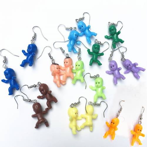 Cute Baby Doll Dangle Drop Earrings for Women Resin Handmade Vintage Mini Kawaii Kids Toys Hooks Earring 2021 Girls Fine Jewelry