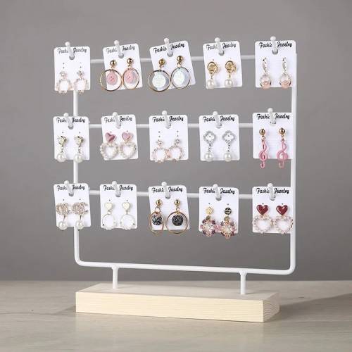 Earrings Jewelry Display Stand White Hook Up Jewelry Organizer Rack Holder Activity Necklace Ring Display Stand Store Decor Gift