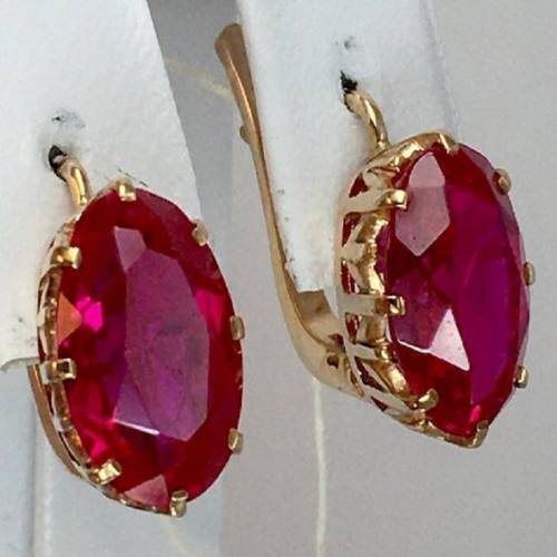 Fashion Hollow Oval Red Zircon Diamond Dangle Earrings for Women Simple Gold Color Hook Earrings Wedding Engagement Jewelry