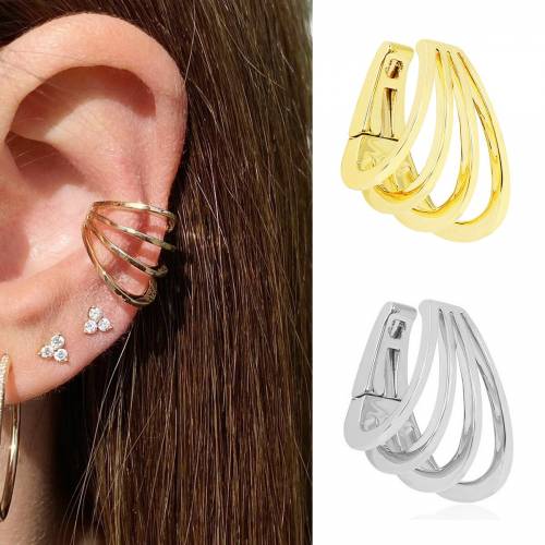 Folding niche ear clip line ear bone clip women‘s summer cross-border ear buckle without pierced ear hook earrings