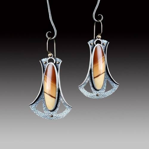 Gypsy Oval Brown Print Dangle Earrings Vintage Metal Two Tone Statement Hook Earrings for Women Jewelry 2022
