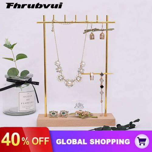 Jewelry Storage Rack With Hook Rings Wrought Iron Organizer Display Stand Holder Showcase Necklace Earrings Decoration Bedroom