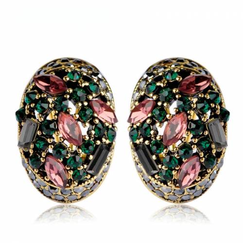 Madrry Vintage Stud Earrings For Women Girls French Hooks Max Brincos Ouro Joias Full Crystal Turkish Jewelry Retro Pendientes